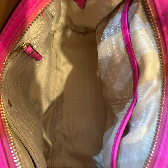 Kate Spade crossbody bag. Used - good condition. Brown with pink straps. - Picture 8 of 9